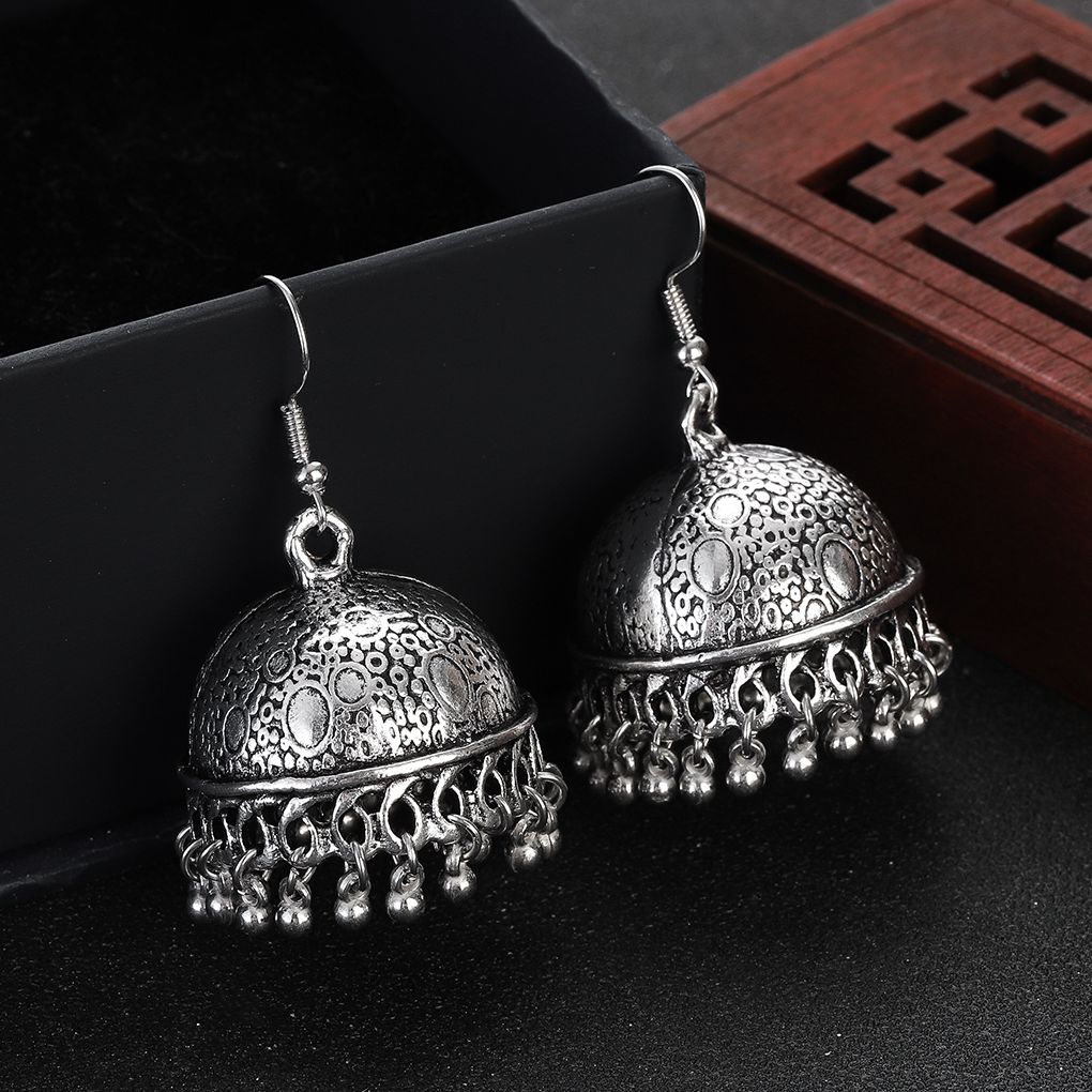 Indian Wedding Supply - Ethnic Classic Silver Color Jhumka Indian