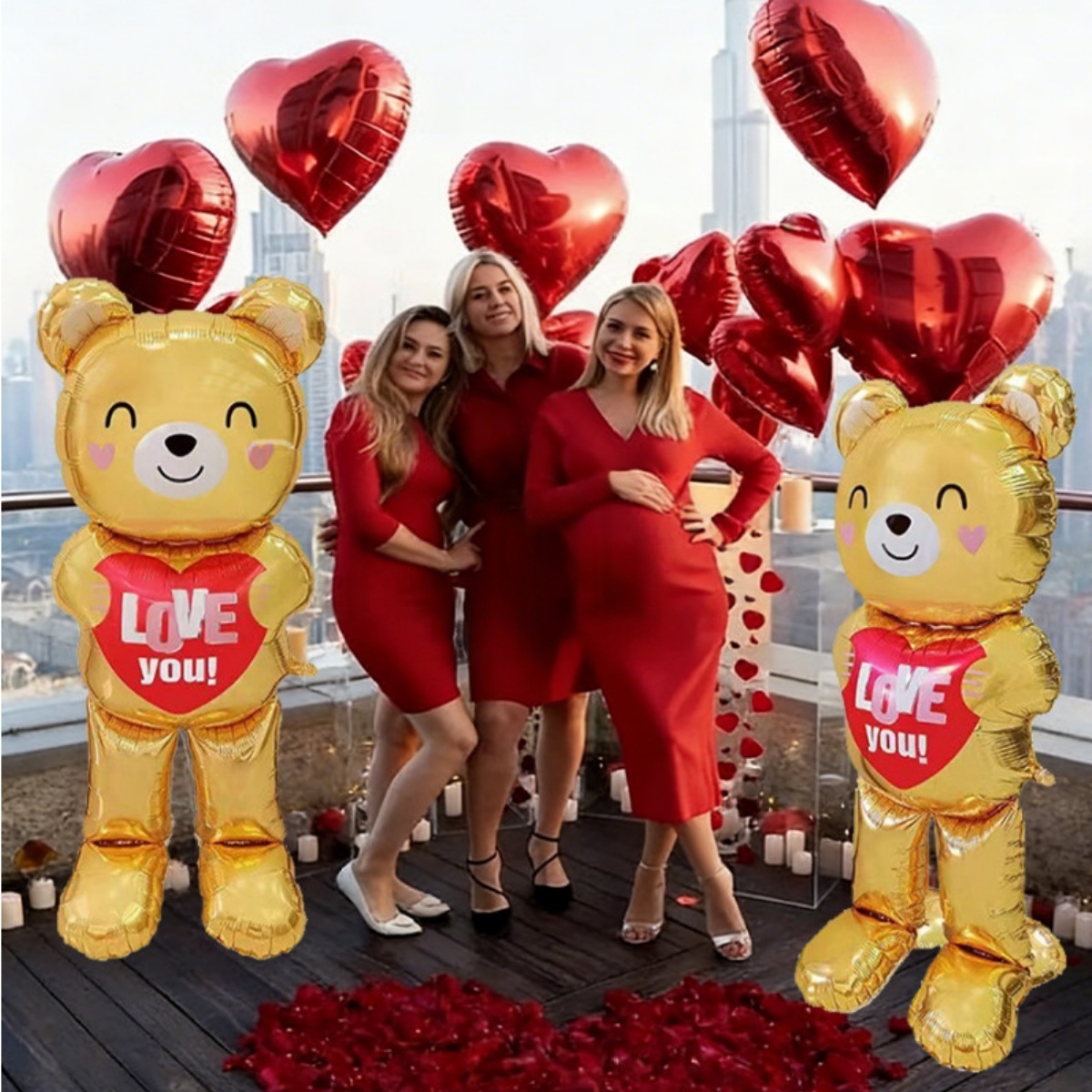 Large  60inch Standing Heart B - Confetti Balloon Set review and price