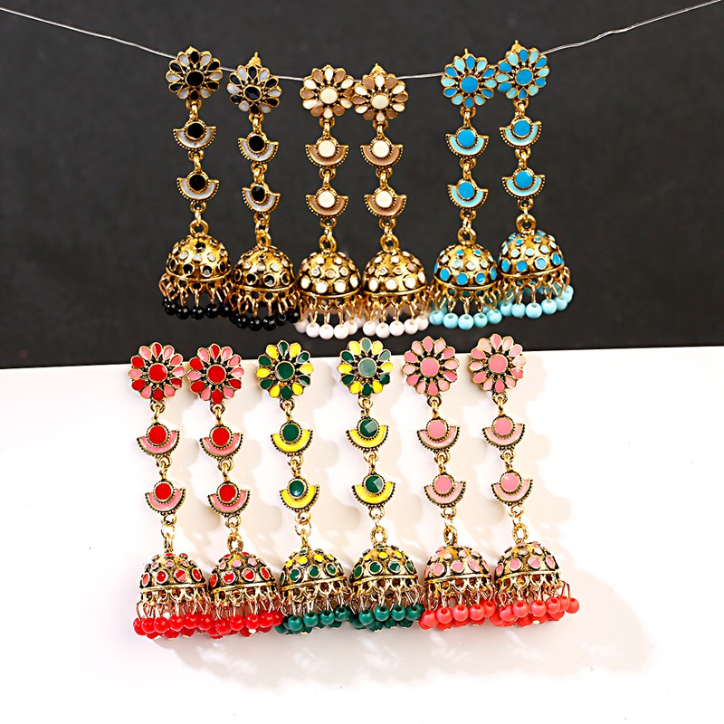 Jhumka Jhumki Multicolor Beads - Indian Wedding Supply review and price